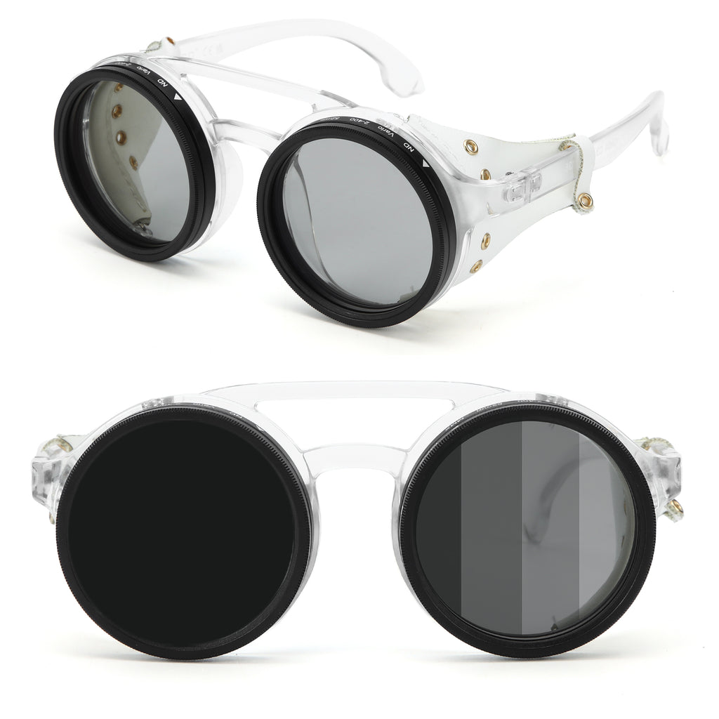 Adjustable Dimming Polarized Sunglasses Retro Round for Driving Fishing