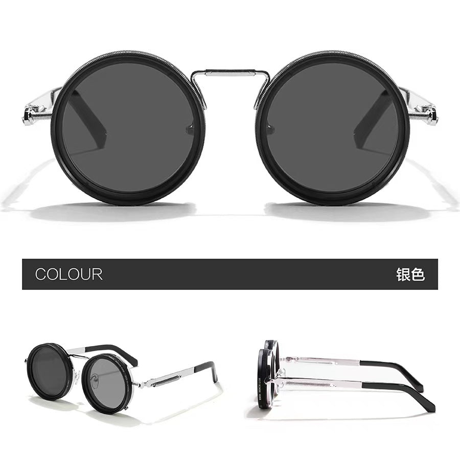 Adjustable Dimming Polarized Sunglasses Retro Round for Driving Fishing