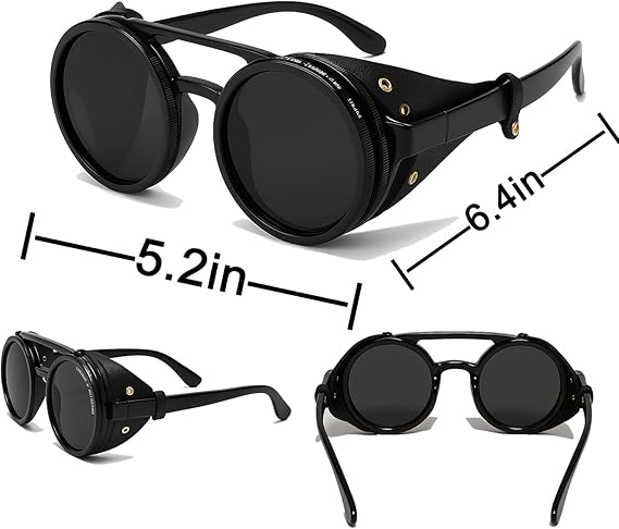 Adjustable Dimming Polarized Sunglasses Retro Round for Driving Fishing
