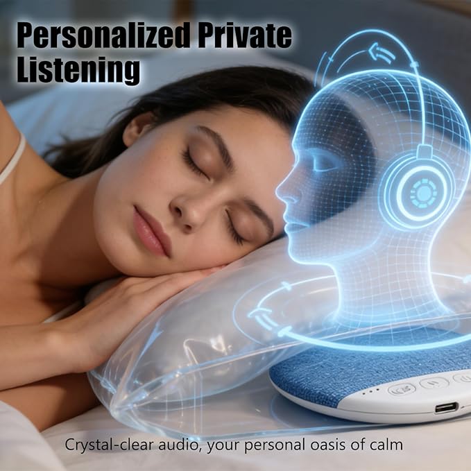 HiFi Bluetooth Pillow Speaker White Noise Sleep Aid Timer Bedside Speaker