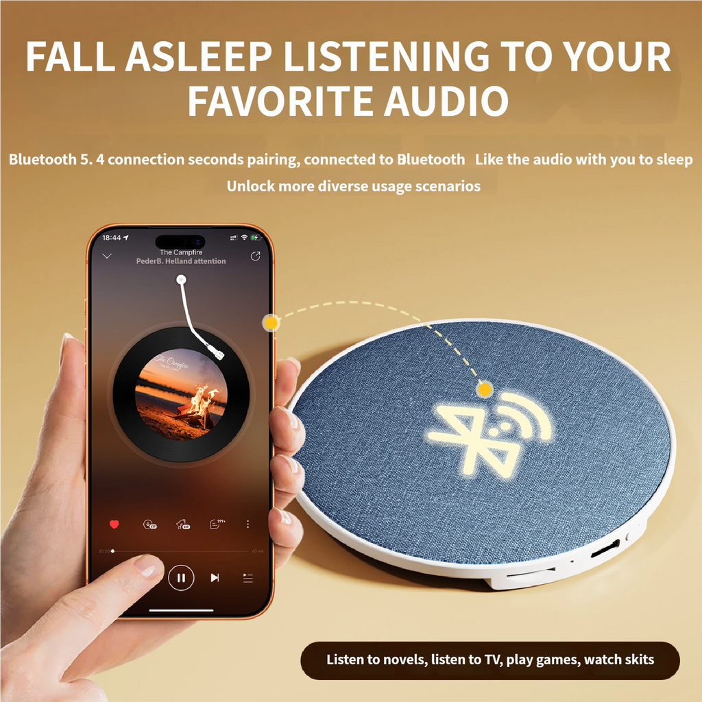 HiFi Bluetooth Pillow Speaker White Noise Sleep Aid Timer Bedside Speaker