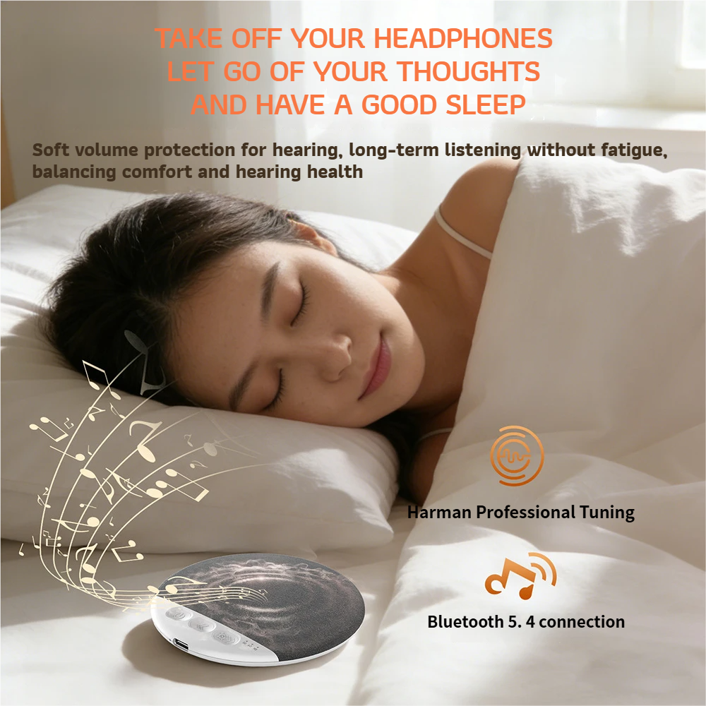 HiFi Bluetooth Pillow Speaker White Noise Sleep Aid Timer Bedside Speaker