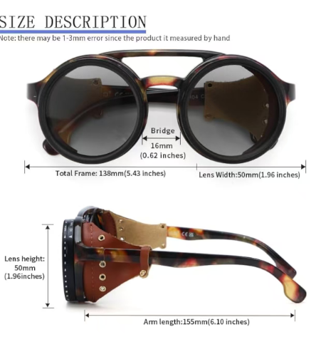 Adjustable Dimming Polarized Sunglasses Retro Round for Driving Fishing